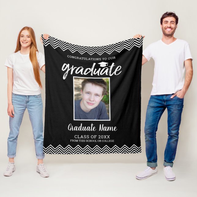 Grattis Student Photo Class of 2020 Black Fleecefilt (På plats)