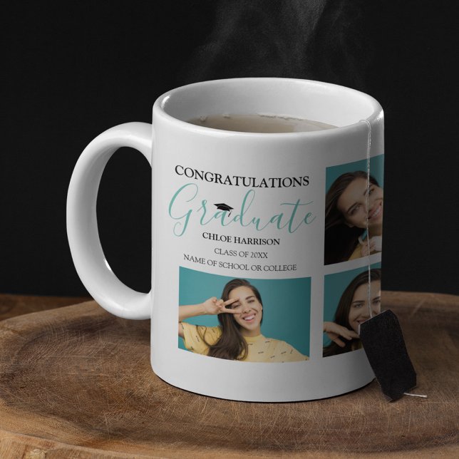Grattis Student Photo Collage Kaffemugg (Skapare uppladdad)