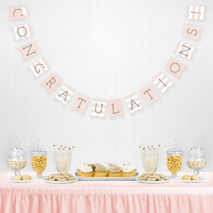 Grattis Student  Rosa Party Vimplar