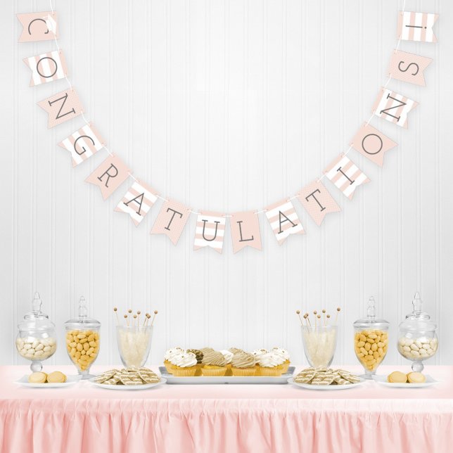 Grattis Student  Rosa Party Vimplar (Skapare uppladdad)