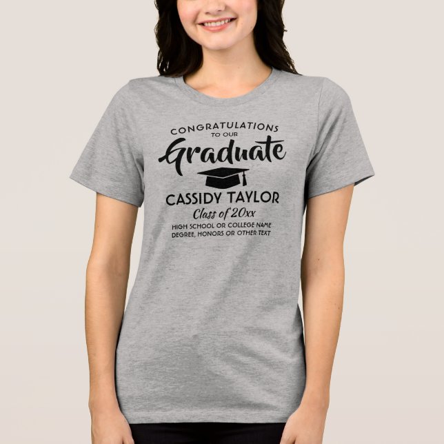 Grattis Student Simple Modern Studenten T Shirt (Framsida)