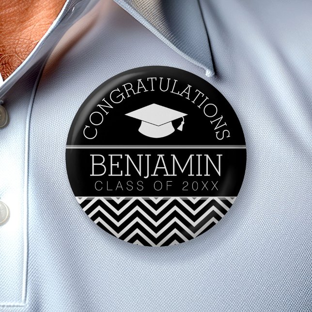 Grattis Student Studenten KAN REDIGERA FÄRG Knapp (Custom Button)