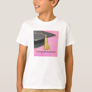 Grattis Student Svarta och Rosa T-shirt