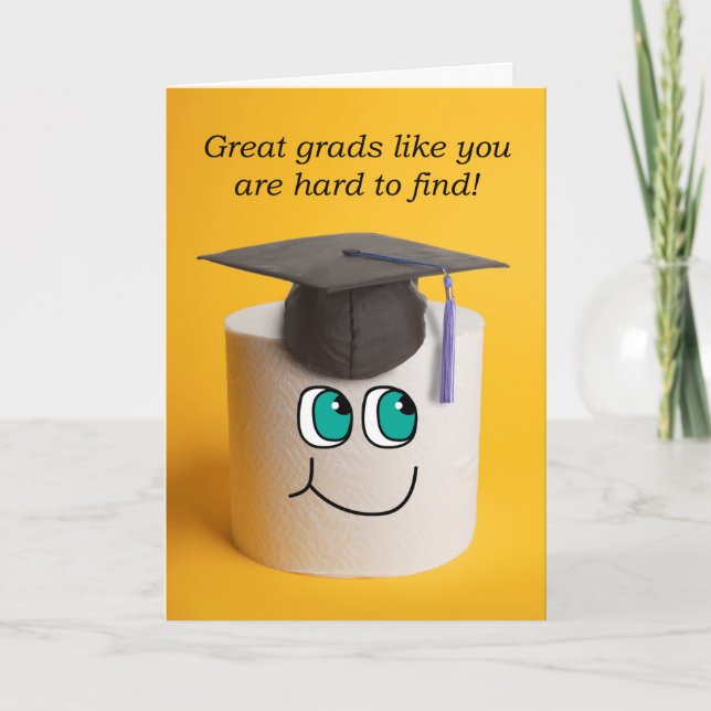 Grattis Student Toilet Papper i Cap Humor Helgkort (Framsida)
