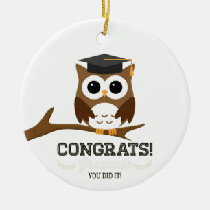 Grattis Student Uggla Julgransprydnad Keramik