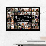 Grattis Studenten 44 Fotokollage Poster<br><div class="desc">Studenten poster med 44 fotosamlingar av speciella stunder i student,  titeln "grattisar,  en pantpinne,  namn och klassår.</div>