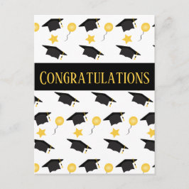 Grattis Studenten Balloons Hat Mönster Vykort