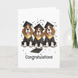 Grattis Studenten Basset Hound Hundar Kort
