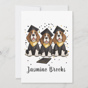 Grattis Studenten Basset Hound Hundar Meddelande