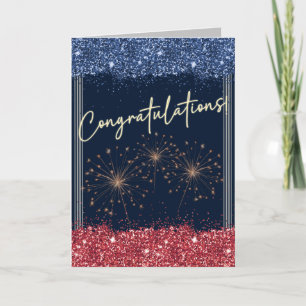Grattis Studenten Blue & Red Gnistra Kort