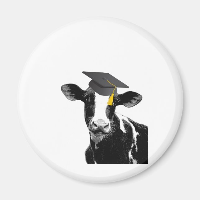 Grattis Studenten Funny Cow i hörnet Magnet (Framsidan)