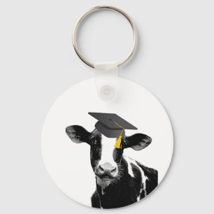 Grattis Studenten Funny Cow i hörnet Nyckelring