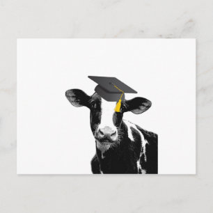 Grattis Studenten Funny Cow i hörnet Vykort