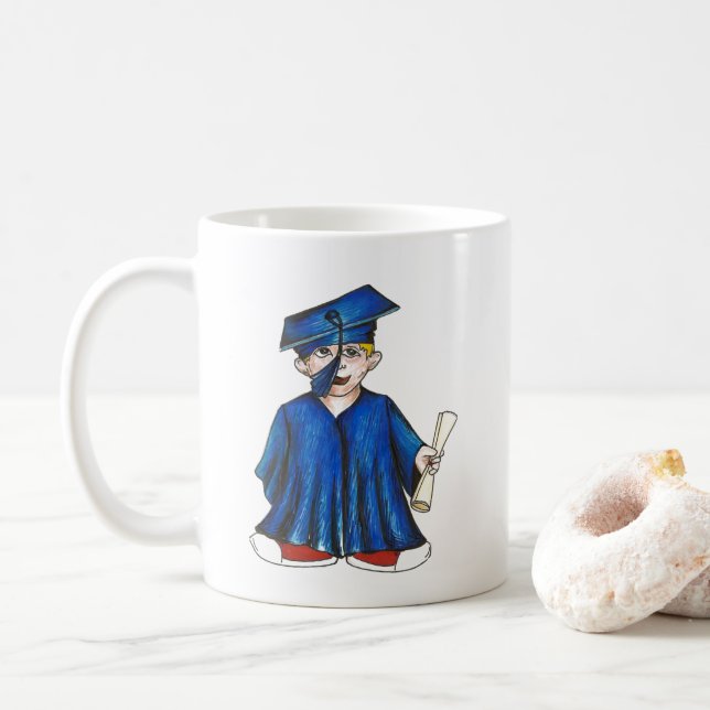 Grattis Studenten Grad Cap Gown Diploma Kaffemugg (Med munk)