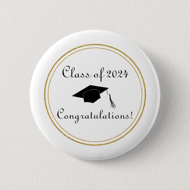 Grattis Studenten Hat enkel Elegant Knapp (Framsida)