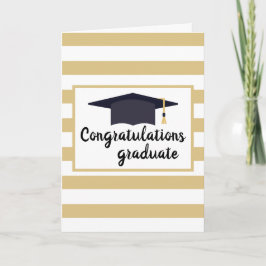 Grattis Studenten Hat med Rand Gult Kort