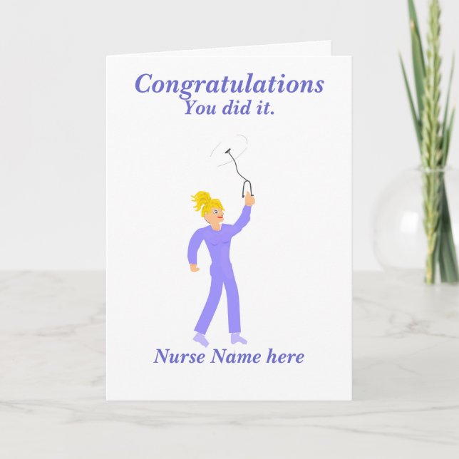 Grattis Studenten Nurse "Namn" Kort (Framsida)