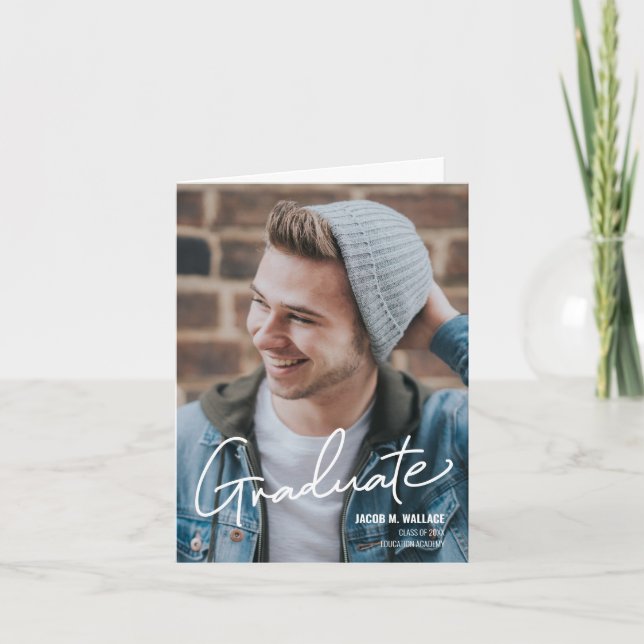 Grattis Studenten Photo Male Student Meddelande (Framsida)