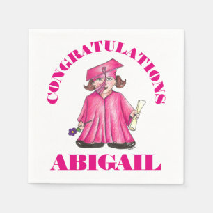 Grattis Studenten Rosa Student Cap Gown Pappersservett