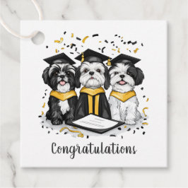 Grattis Studenten Shih Tzu Hundar Gåvor Etiketter