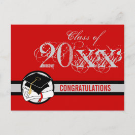 Grattis Studenten vykort Röd 1
