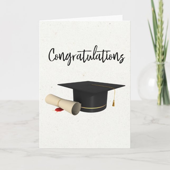 Grattis Studentmössa Diploma Kort (Framsida)