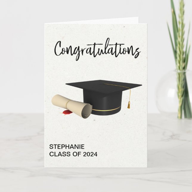 Grattis Studentmössa-diplomatkort Kort (Framsida)