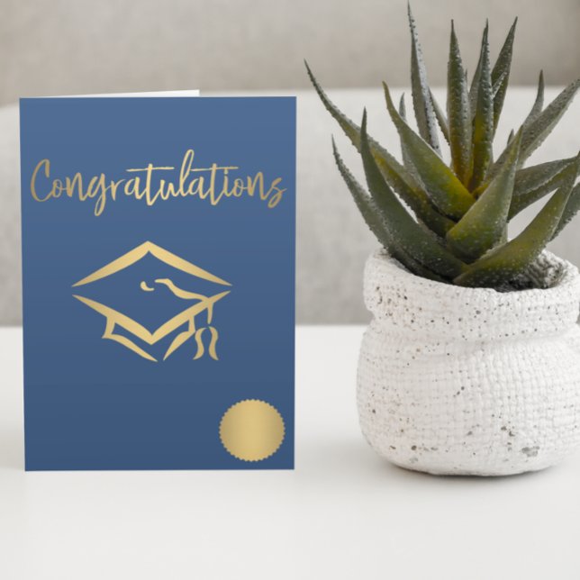 Grattis Studentmössa Guld sälmetall Kort (Skapare uppladdad)