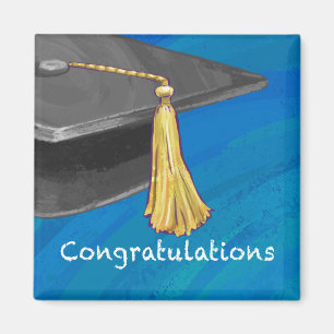 Grattis svart och blå magnet