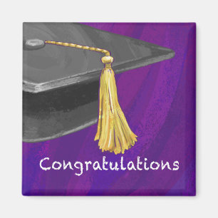 Grattis svartvitt och Lila Magnet