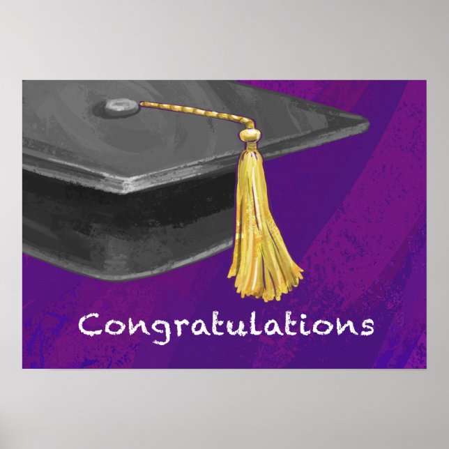 Grattis svartvitt och Lila Poster (Framsidan)