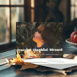 Grattis, tack och lov, Blad Thanksgiving-familj Julkort