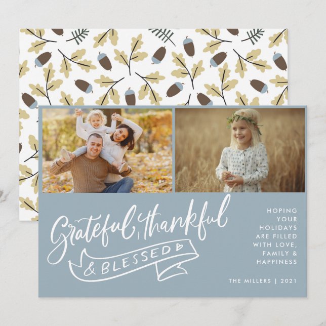 Grattis, tack och lov, blbefolkad familjefolljul (Fram/baksida)