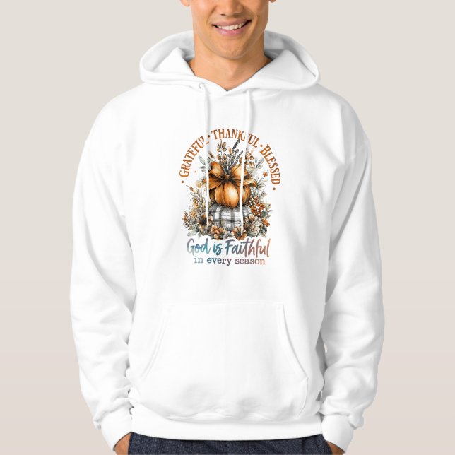 Grattis, tack och lov, välsignad hoodie (Framsida)