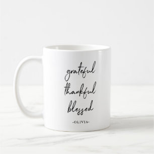 Grattis, tack och lov, välsignad Modern typograf Kaffemugg