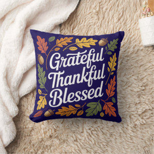 Grattis, tacksam, välsignad Thanksgiving, offert Kudde