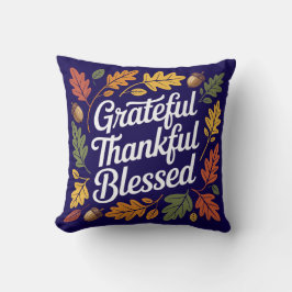 Grattis, tacksam, välsignad Thanksgiving, offert Kudde