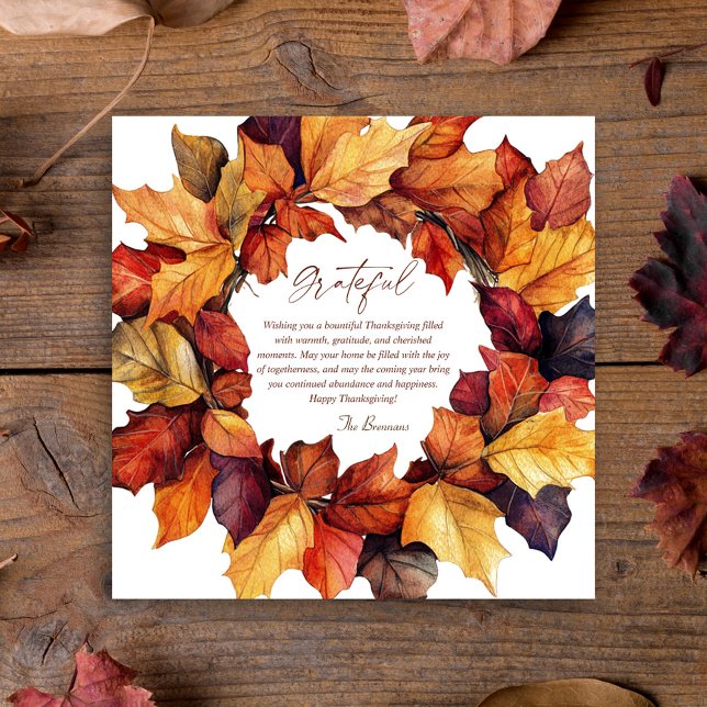 Grattis, Thanksgiving för utandningsluft med Rusti Inbjudningar (Grateful Rustic Fall Wreath Thanksgiving Invitation)