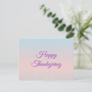 Grattis Thanksgiving Pastell Gradient Julkort Helg Vykort