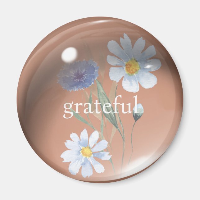 Grattis till 3D-vattenfall med Flowers Ochre Magnet (Framsidan)