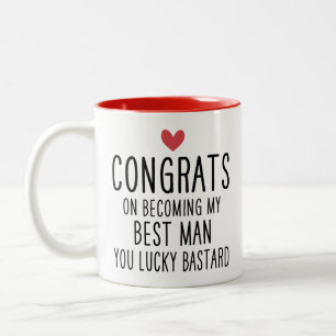 Grattis till att du är min best man, du lyckliga j Två-Tonad mugg