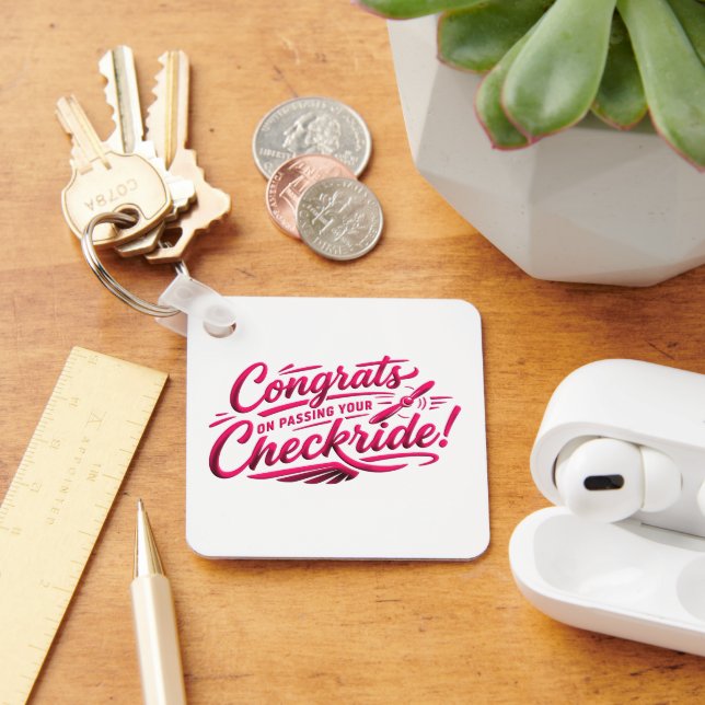 Grattis till att du klarade din checkflygning! nyckelring (Skrivbord)