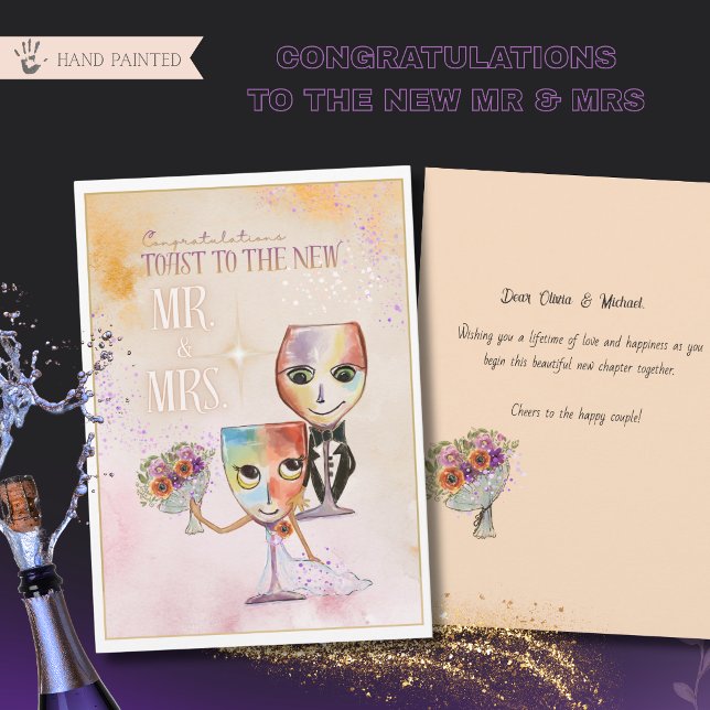 Grattis till den nye herr & fru Whimsical kort (Congratulations to the new Mr & Mrs Whimsical Card)