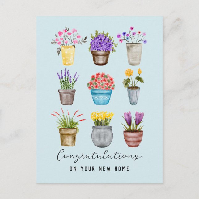 Grattis till det nya hemmet Lycka till Chic Vykort (Framsida)