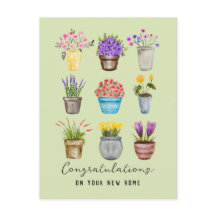 Grattis till det nya hemmet Snygga krukväxter