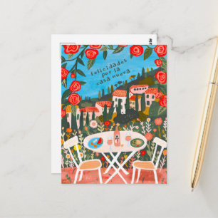 Grattis till det nya huset med lantliga vyer vykort