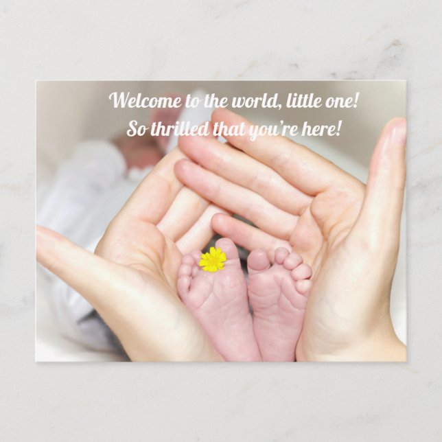 Grattis till det nyfödda barnet vykort (Framsida)