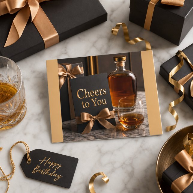 Grattis till dig Bourbon Whiskey Födelsedag  Kort (Skapare uppladdad)