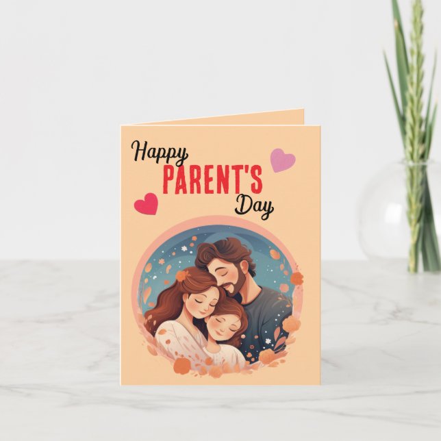 "Grattis till dig, mamma & pappa" Helgkort (Framsida)