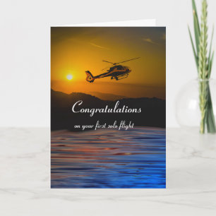 Grattis till din första soloflygning i helikopter kort